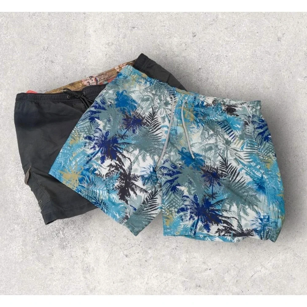 Lot of 2 Bugatchi Uomo Tommy Bahama Swim Trunks Men's XXL‎ 2XL Board Shorts